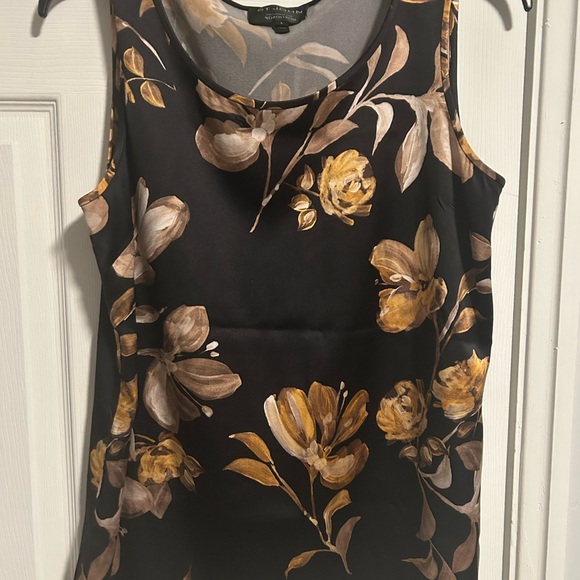 St. John Tops - St. John Black and Gold Floral Tank Top